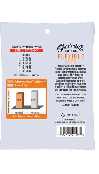Authentic Acoustic Flexible Core Guitar Strings Phosphor Bronze